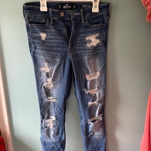 ripped high waisted skinny jeans